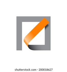 Vector sign abstract shape. Tape in a square