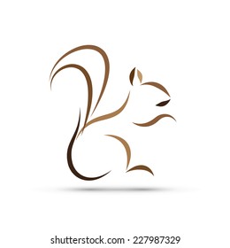 Vector sign abstract squirrel