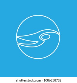 Vector sign abstract swimming in the pool, in linear style