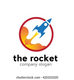 Vector sign abstract takeoff rocket