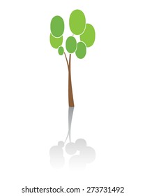Vector sign abstract tree. Green circle tree vector logo design template. Garden or ecology icon.