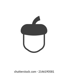 El símbolo vectorial de la bellota se aísla sobre un fondo blanco. color de icono de bellota editable.