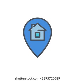 Vector sign of the address symbol isolated on a white background. icon color editable.