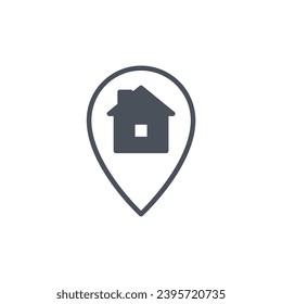 Signo vectorial del símbolo de dirección aislado en un fondo blanco. color de icono modificable.