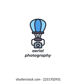 Vector sign aerial photography symbol is isolated on a white background. icon color editable.