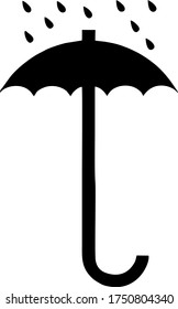 Vector sign is afraid of moisture in the form of an umbrella