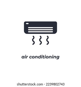Vector sign air conditioning symbol is isolated on a white background. icon color editable.