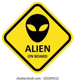 Vector sign alien on board. Format eps 10