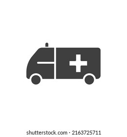 Vector sign of the Ambulance truck symbol is isolated on a white background. Ambulance truck icon color editable.