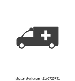 Vector sign of the Ambulance truck symbol is isolated on a white background. Ambulance truck icon color editable.