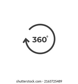Vector sign of the angel 360 symbol is isolated on a white background. angel 360 icon color editable.