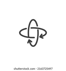 Vector sign of the angel 360 symbol is isolated on a white background. angel 360 icon color editable.