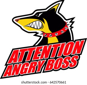 vector sign angry dog