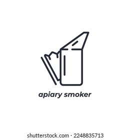 Vector sign apiary smoker symbol is isolated on a white background. icon color editable.