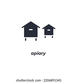 El símbolo vectorial de los colmenares está aislado en un fondo blanco. color de icono modificable.