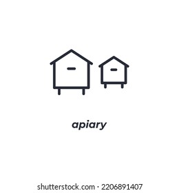 Vector sign of apiary symbol is isolated on a white background. icon color editable.