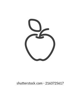El símbolo vectorial del símbolo Apple está aislado en un fondo blanco. Color del icono de Apple editable.