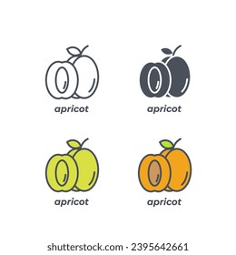 Vector sign of the apricot symbol isolated on a white background. icon color editable.