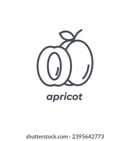 Vector sign of the apricot symbol isolated on a white background. icon color editable.