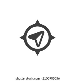 Vector sign of the Arrow Compass symbol is isolated on a white background. Arrow Compass icon color editable.
