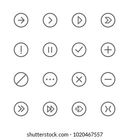 vector sign arrow line icons set