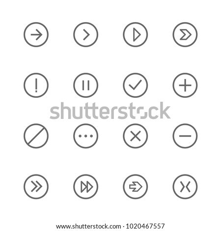 vector sign arrow line icons set