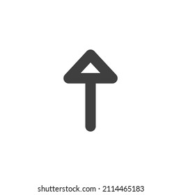 El signo vectorial del símbolo de flecha hacia arriba está aislado en un fondo blanco. color de icono de flecha arriba editable.