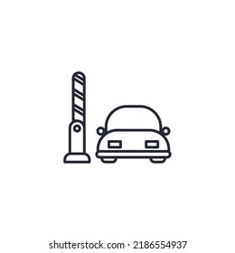 Vector sign of the automatic car barrier symbol is isolated on a white background. automatic car barrier icon color editable.