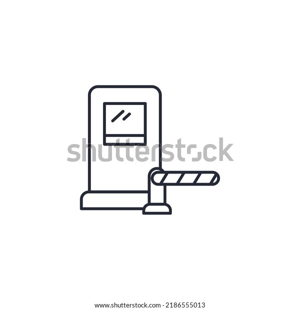 Vector sign of the automatic car barrier symbol\
is isolated on a white background. automatic car barrier icon color\
editable.