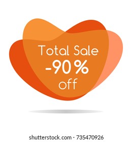 Vector sign for autumn total sale. EPS10. Abstract label in orange colors. Design elements for banner, card, poster, web.