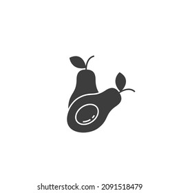 Vector sign of the avocado symbol is isolated on a white background. avocado icon color editable.