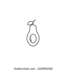 El símbolo vectorial del aguacate se aísla sobre un fondo blanco. color de icono de aguacate editable.