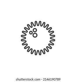 Vector sign of the Bacteria symbol is isolated on a white background. Bacteria icon color editable.