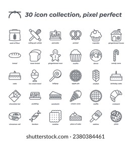 Vector sign of the Bakery icon set isolated on a white background. symbol color editable.