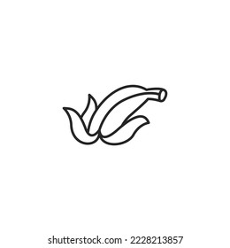 Vector sign of banana symbol is isolated on a white background. vector illustration icon color editable.