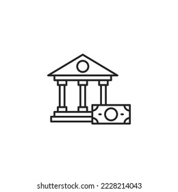 Vector sign of bank symbol is isolated on a white background. vector illustration icon color editable.