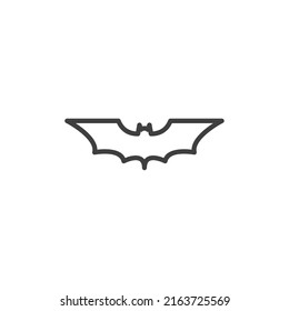 Vector sign of the bat symbol is isolated on a white background. bat icon color editable.