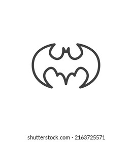 Vector sign of the bat symbol is isolated on a white background. bat icon color editable.