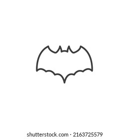 El símbolo vectorial del murciélago está aislado en un fondo blanco. color de icono de murciélago editable.