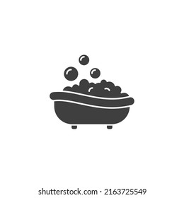 Vector sign of the bathtub symbol is isolated on a white background. bathtub icon color editable.