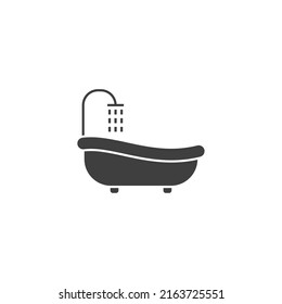 Vector sign of the bathtub symbol is isolated on a white background. bathtub icon color editable.