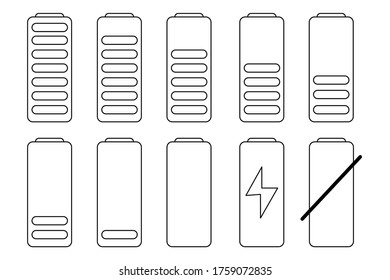 Vektorzeichen der Batterieladung am Telefon. Illustration eines Modezeichens in einem mobilen Gerät.