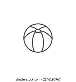 Vector sign of the beach ball symbol is isolated on a white background. beach ball icon color editable.