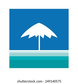 Vector sign beach umbrella on the beach