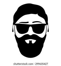 Vector sign. Bearded man.