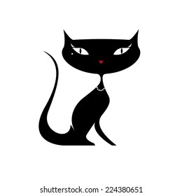 Vector sign beautiful cat