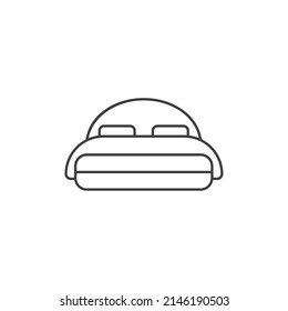 Vector sign of the bed symbol is isolated on a white background. bed icon color editable.