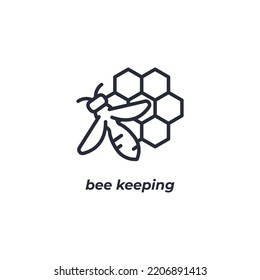 Vector sign of bee keeping symbol is isolated on a white background. icon color editable.