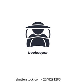 Vector sign beekeeper symbol is isolated on a white background. icon color editable.