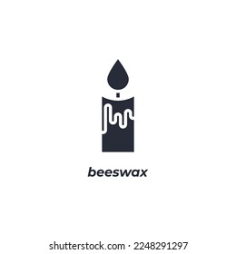 El símbolo de cera de abejas con signo vectorial está aislado en un fondo blanco. color de icono modificable.